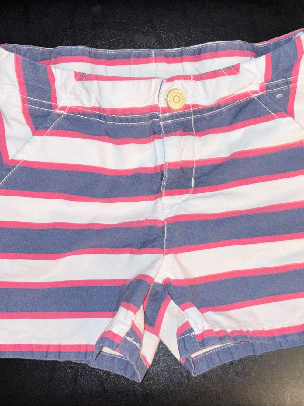 Gymboree Girls' Striped Shorts in White, Navy & Red
